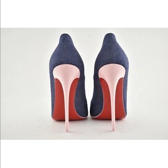 Christian Louboutin So Kate 120 Blue Denim Pink - Picture 2 of 16